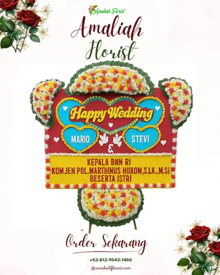 Papan Bunga Pernikahan Tering